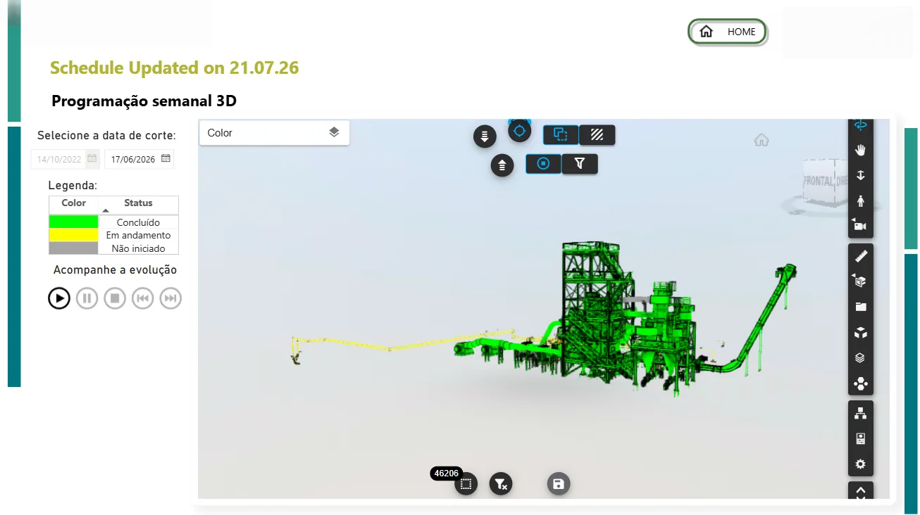 Modelo BIM em ambiente de visualização